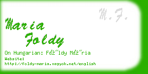 maria foldy business card