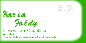 maria foldy business card